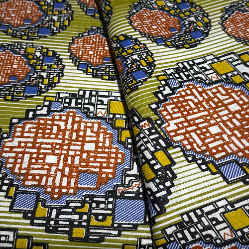 Mini Maxi by Woodin fabric with colorful mixed motifs