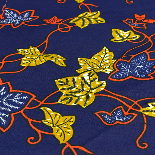 Colorful floral pattern on a dark blue background