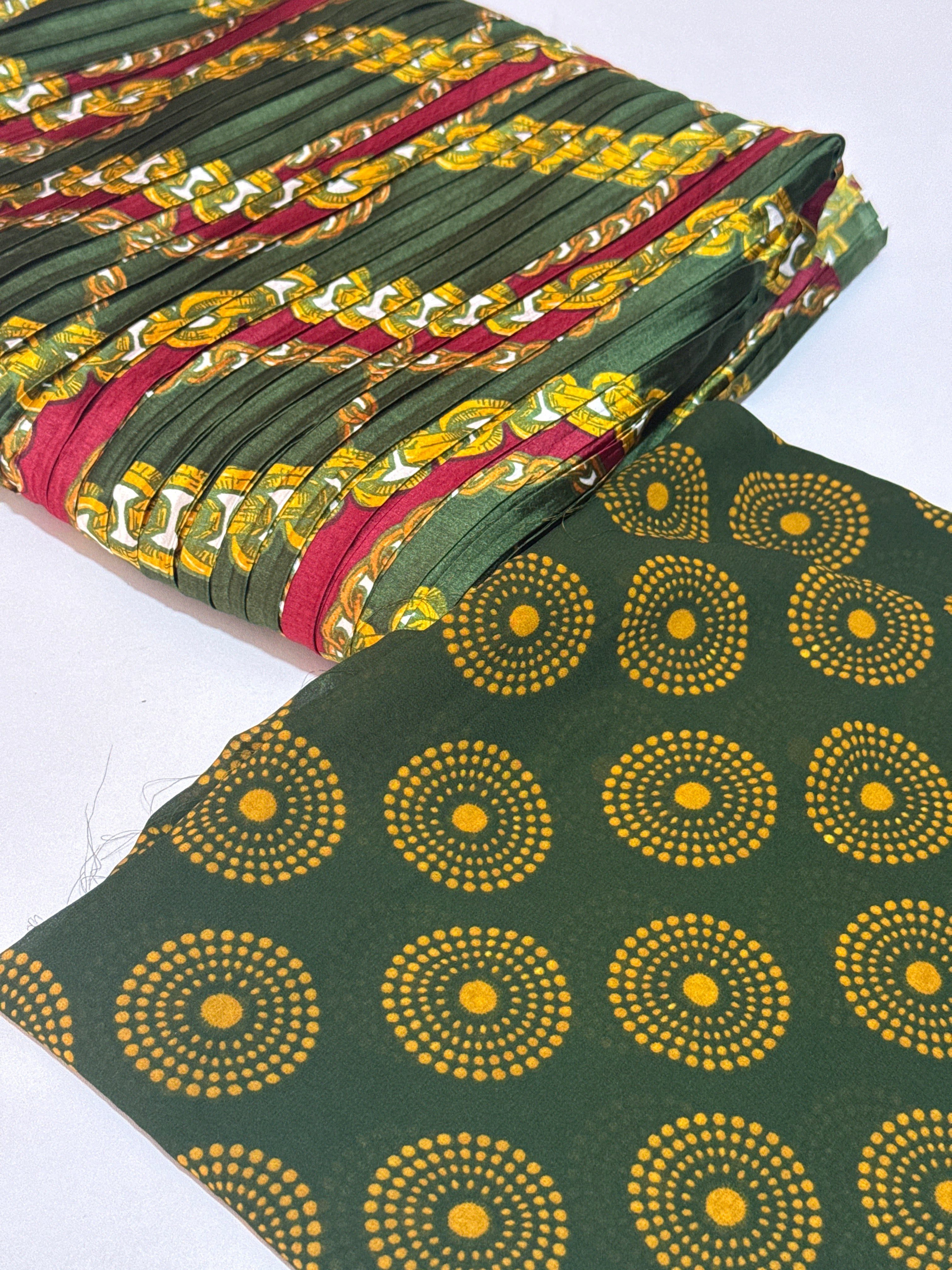 Firabella Pleated Premium Printed Silk & Chiffon Fabrics Combo