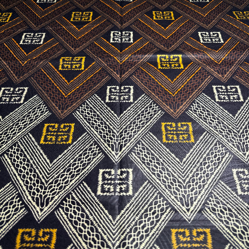 Close-up of patterned fabric with geometric design