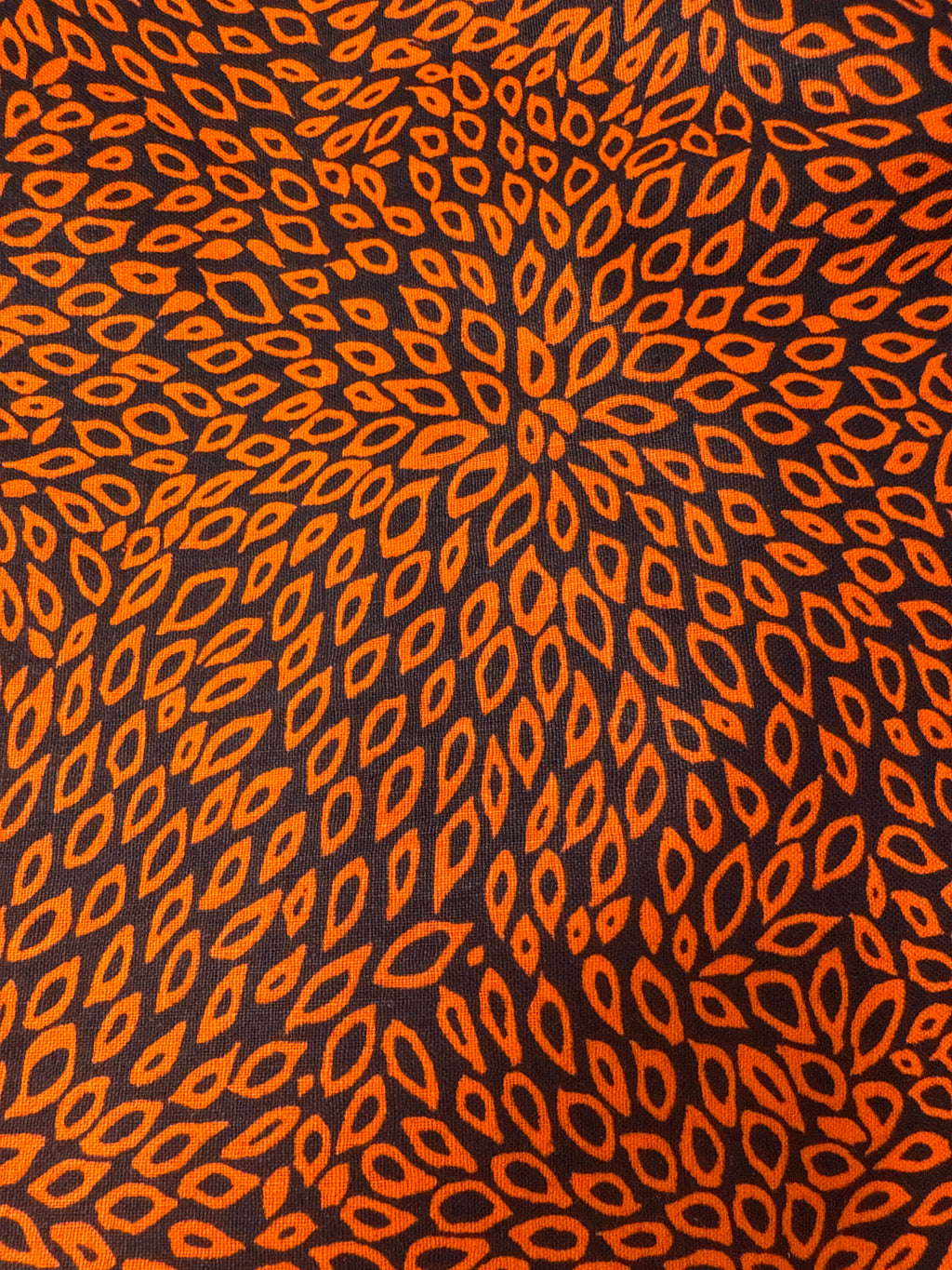 Fortune Orange & Black Ankara Fabric | High Quality Cotton Print sold by the yard