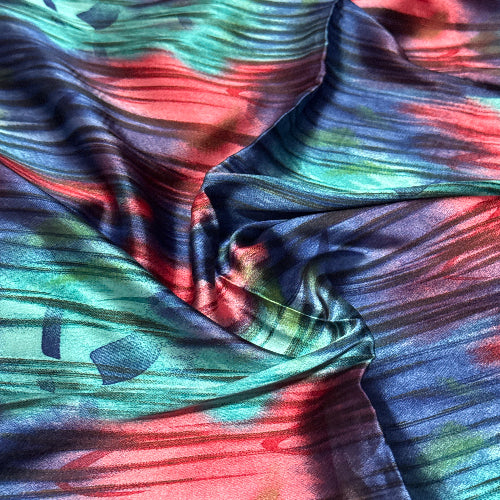 Multicolored fabric with abstract pattern