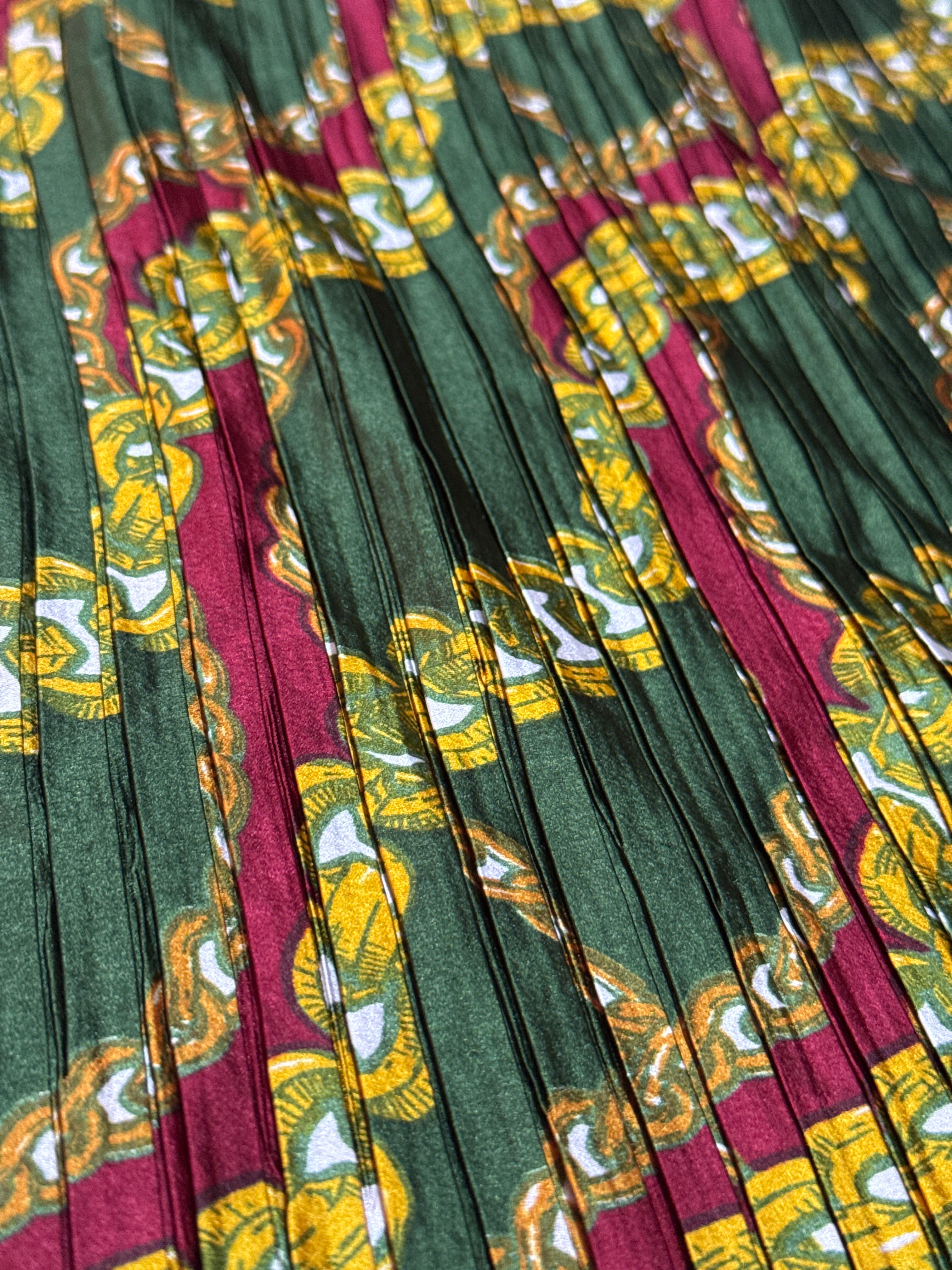 Firabella Pleated Premium Printed Silk & Chiffon Fabrics Combo