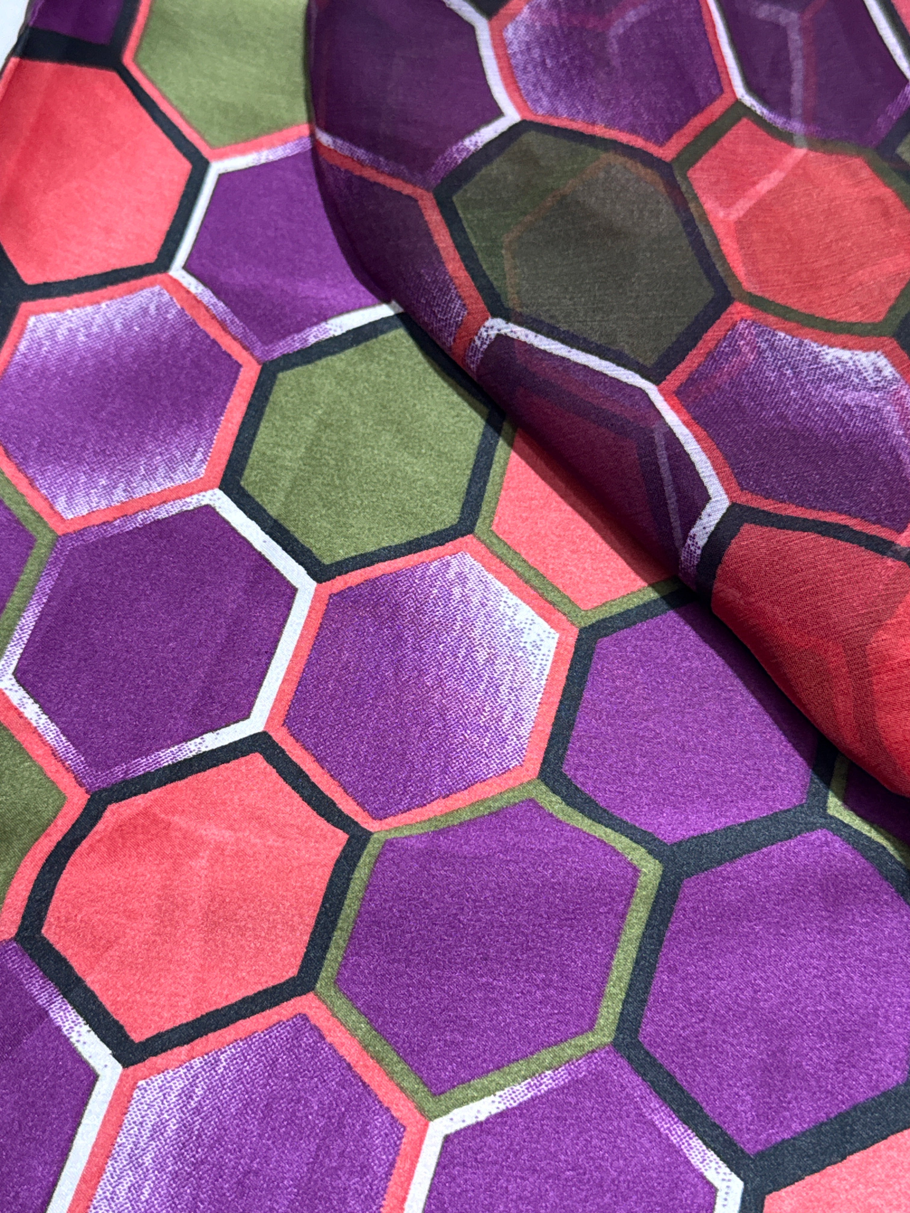 Premium Printed Silk & Chiffon Fabrics Set