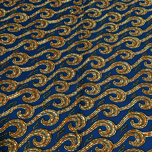 Gold chain pattern on a blue background