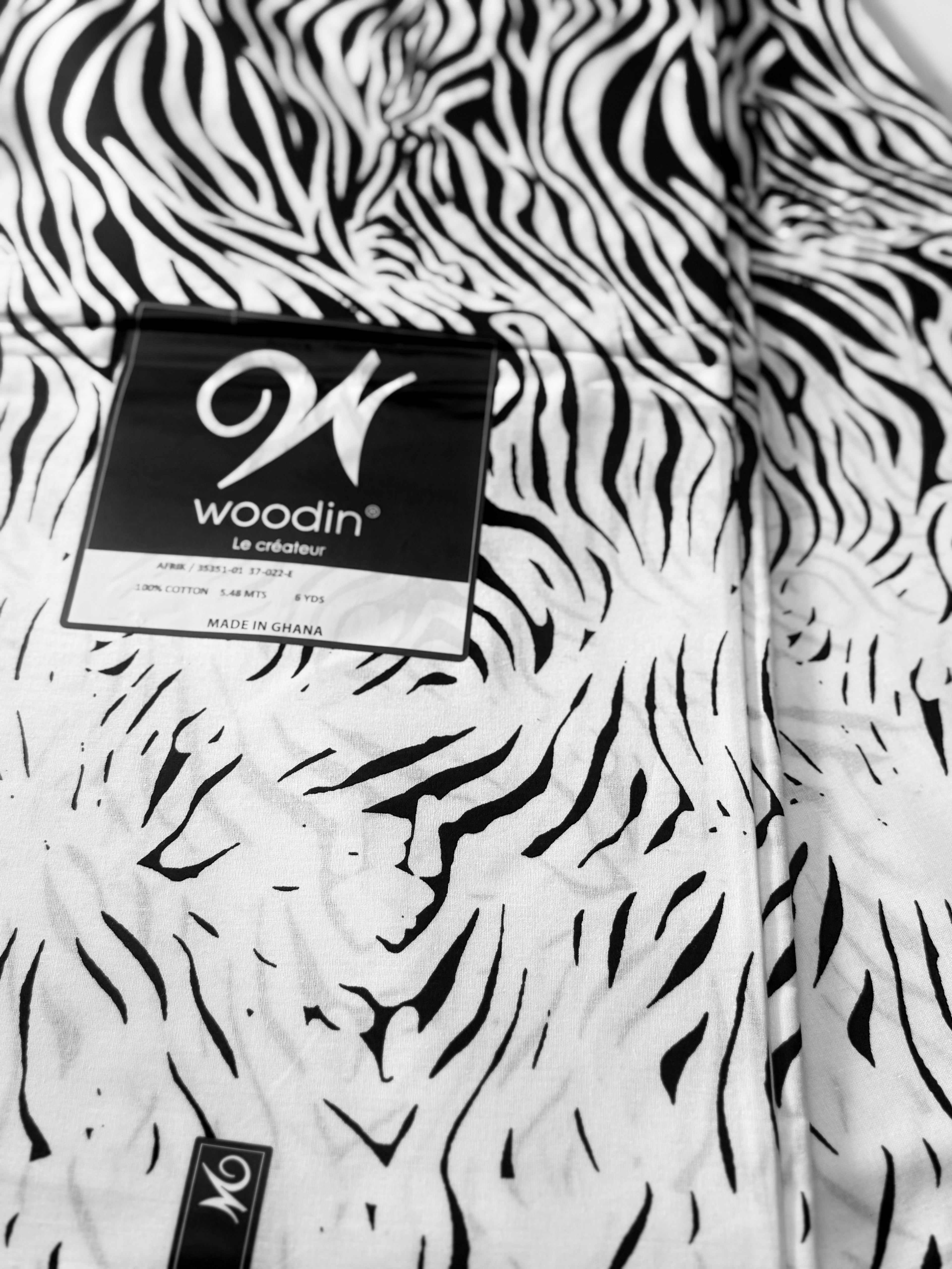Afrik Woodin Black & White African Print – 100% Cotton sold by the yard