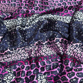 Close-up of fabric with pink and black pattern