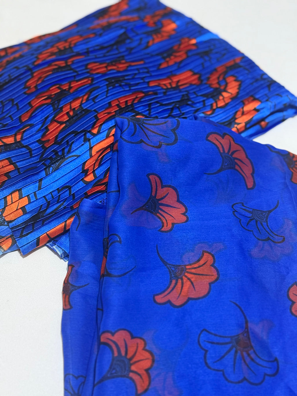 Pleated Silk & Chiffon Bundle – 4 Silk + 2 Yards Chiffon