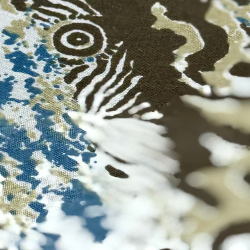 Close-up of a fabric with a zebra pattern and camouflage design.