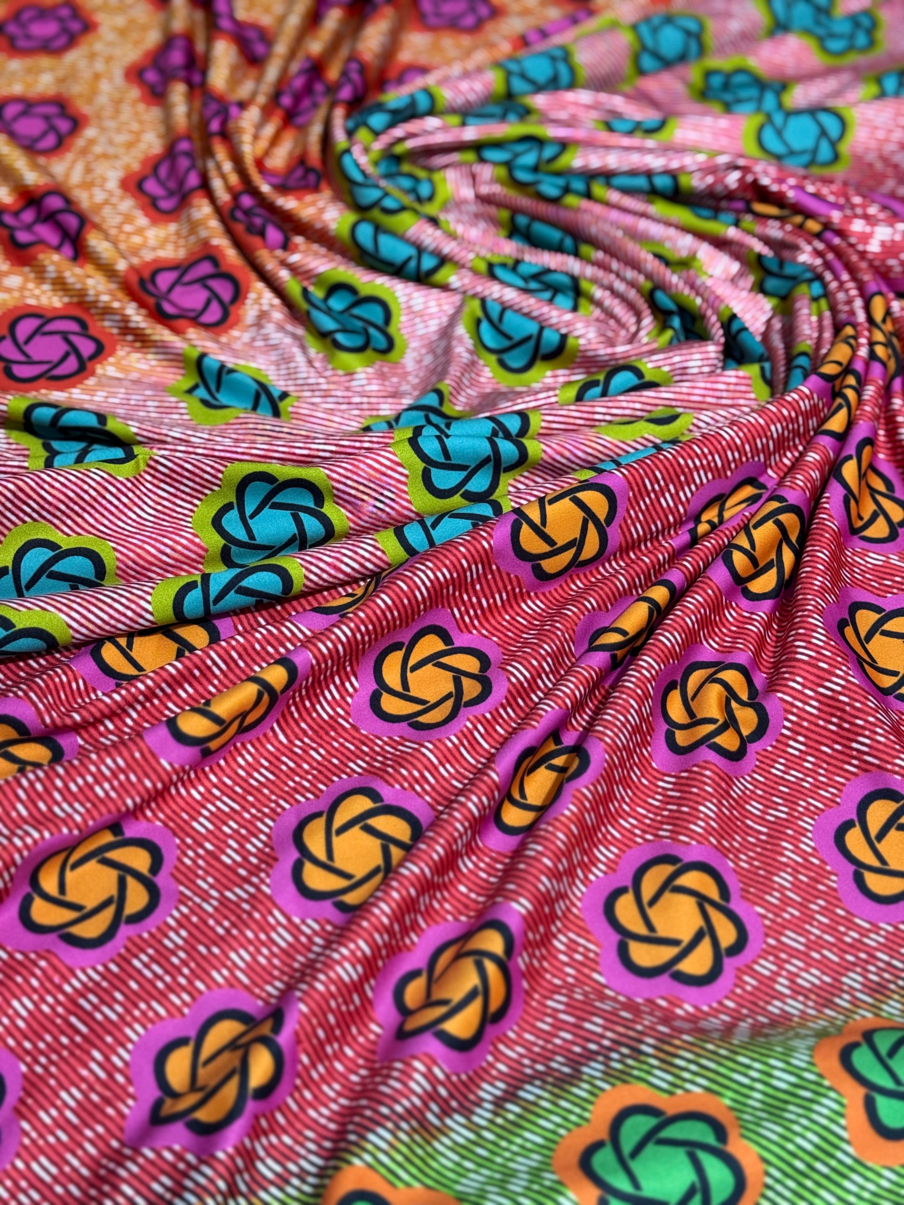 Stretch Lycra & Chiffon Fabric Combo – 4 Yards Stretch + 2 Yards Chiffon