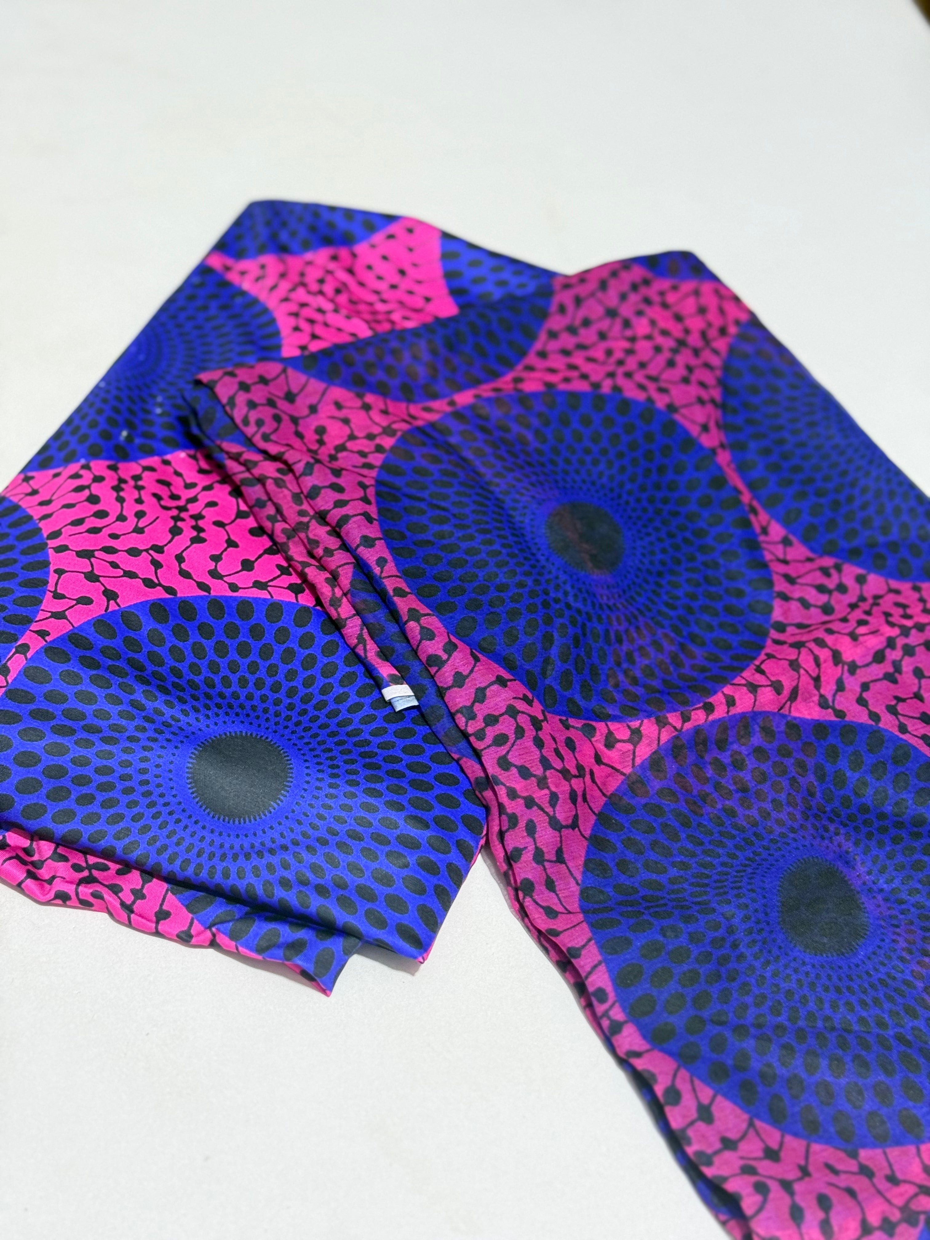 Stretch Lycra & Chiffon Fabric Combo – 2 Yards Stretch + 2 Yards Chiffon