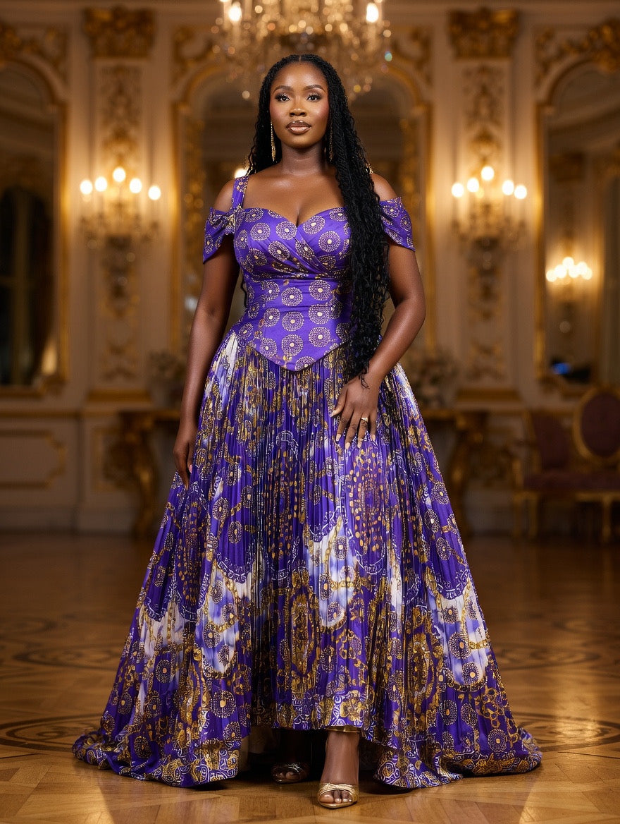 Firabella Pleated Premium Printed Silk & Chiffon Fabrics Combo