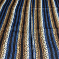 Fabric with blue and brown striped pattern