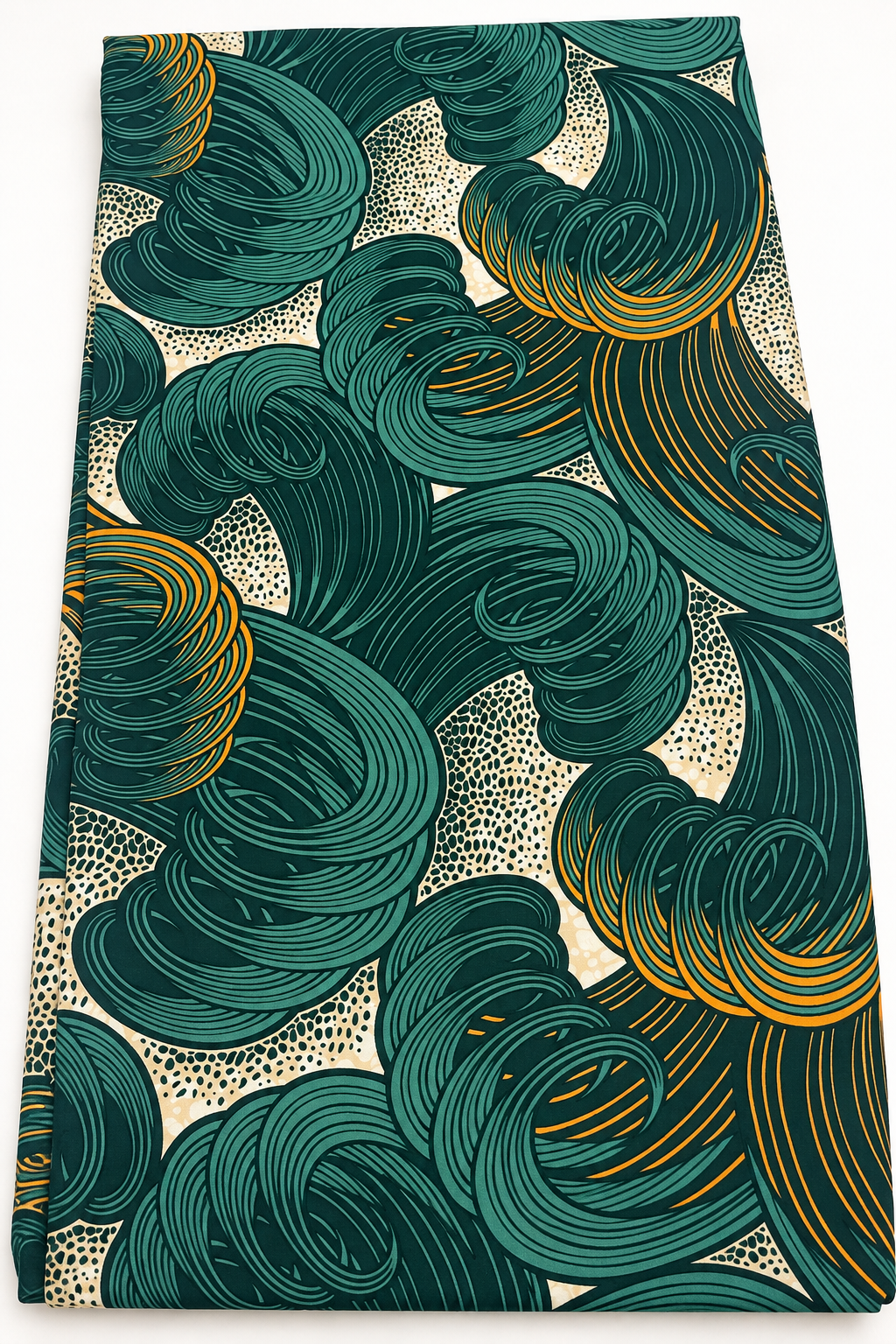 Valantino Holland African Print Fabric – Green & Gold | 6 Yards SFLTrends Fabrics